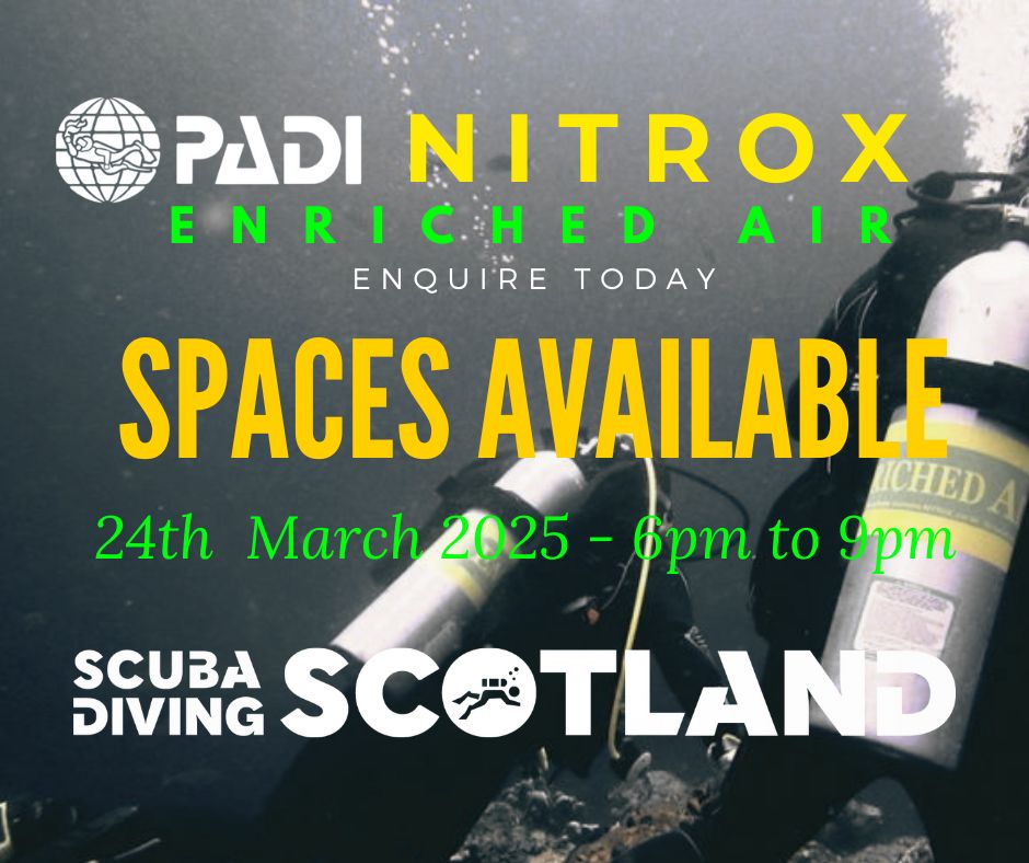 PADI Nitrox Speciality Mon 24th March 6-9pm