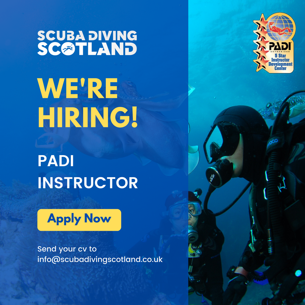 x1 PADI INSTRUCTOR REQUIRED, GLASGOW, SCOTLAND, UK
