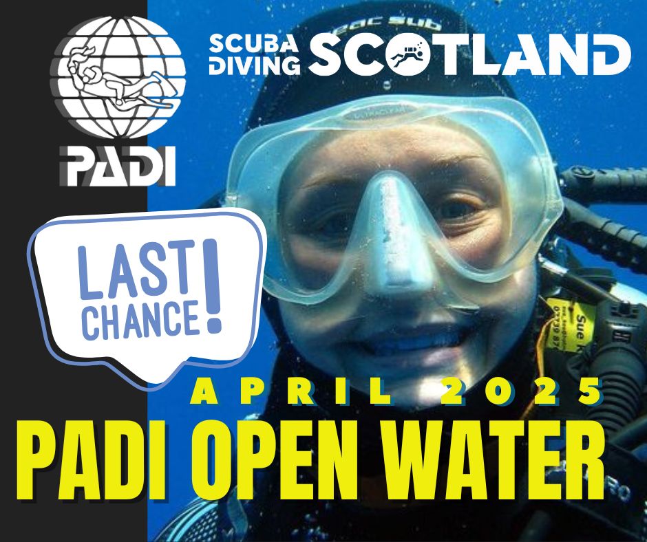 PADI Open Water Diver Course starting on Monday 7th April 2025.