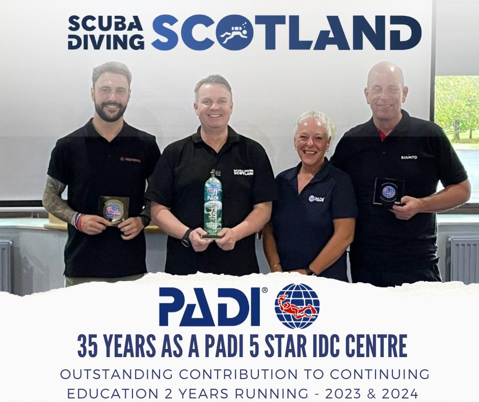 Scuba Diving Scotland PADI Awards June 2025