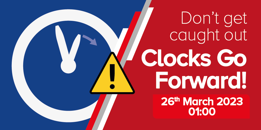 Clocks go forward tonight! 👌