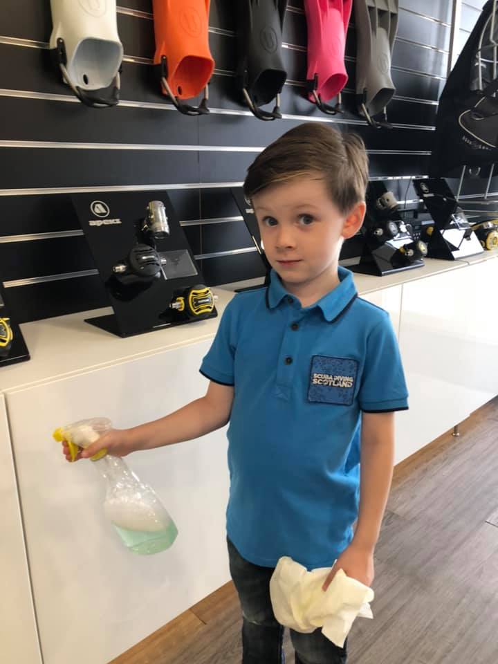 Special little visitor at Scuba Diving Scotland.