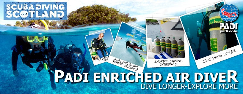 PADI Nitrox Speciality at Scuba Diving Scotland this Thursday 5th May 2022