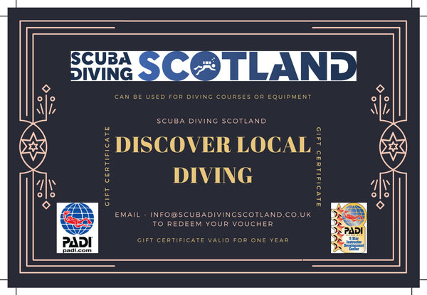 Scuba Diving Scotland Gift Voucher - PADI Discover Local Diving