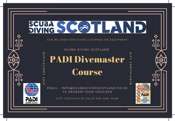 Scuba Diving Scotland Gift Voucher - PADI Divemaster Course